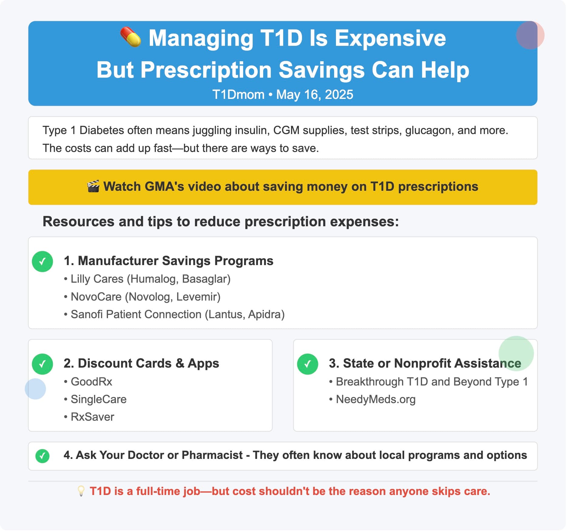 Managing T1D Is Expensive — But Prescription Savings Can Help